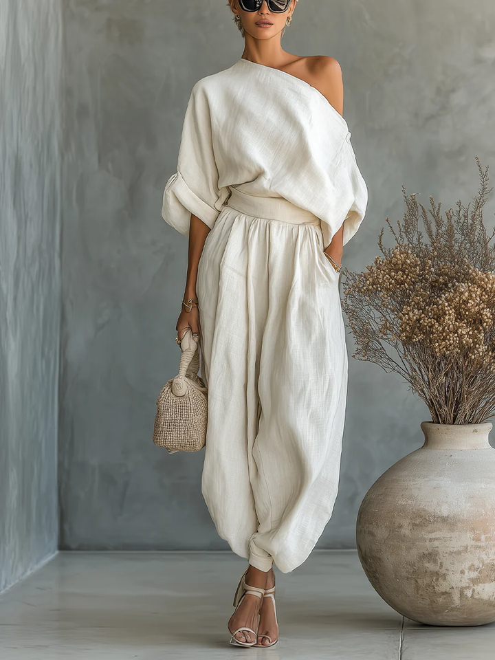 Mirella | One-Shoulder Cream Co-ord