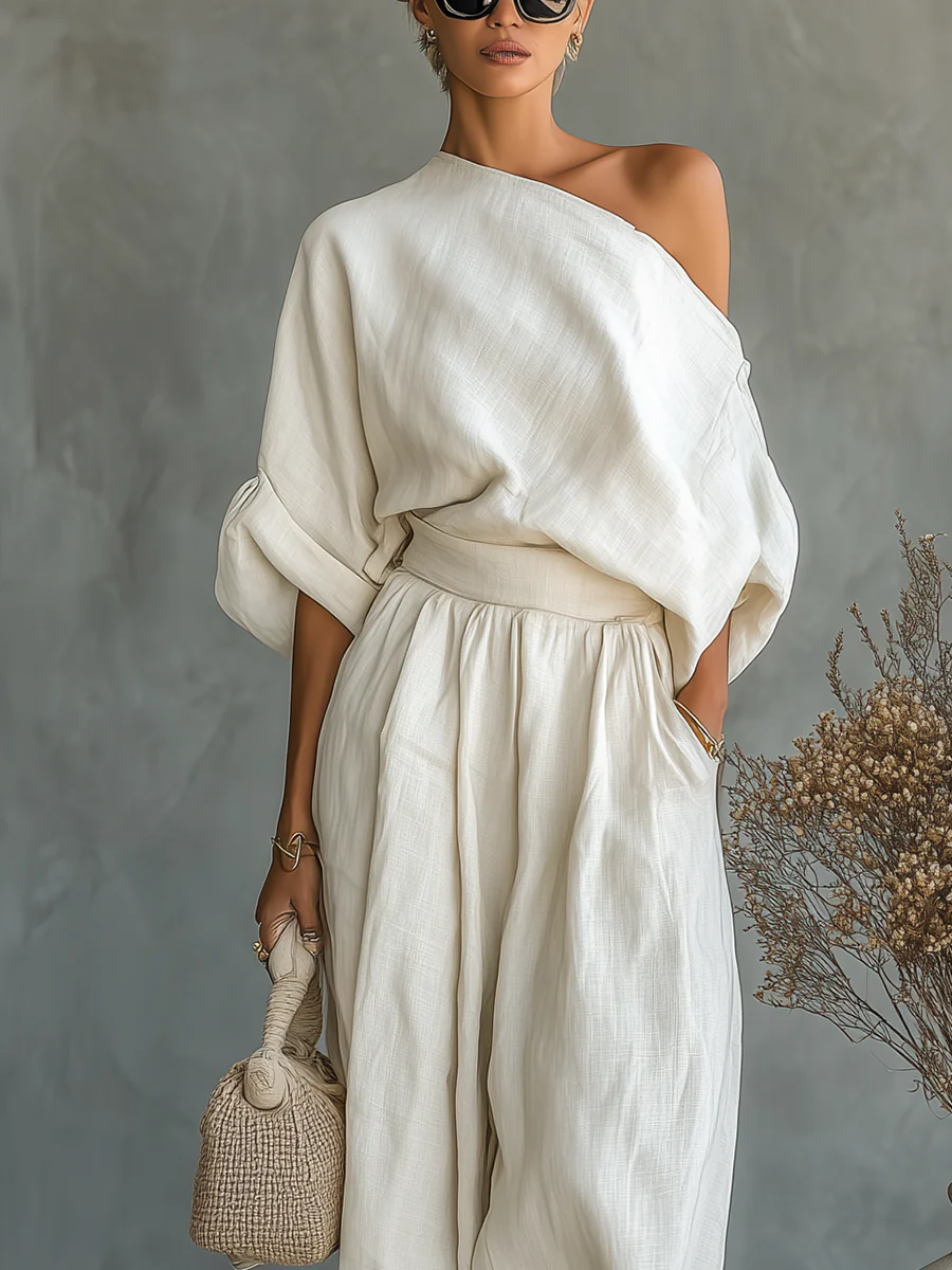 Mirella | One-Shoulder Cream Co-ord