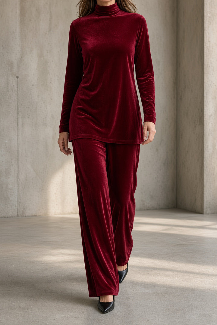Delfina | Velour Roll-Neck Co-ord