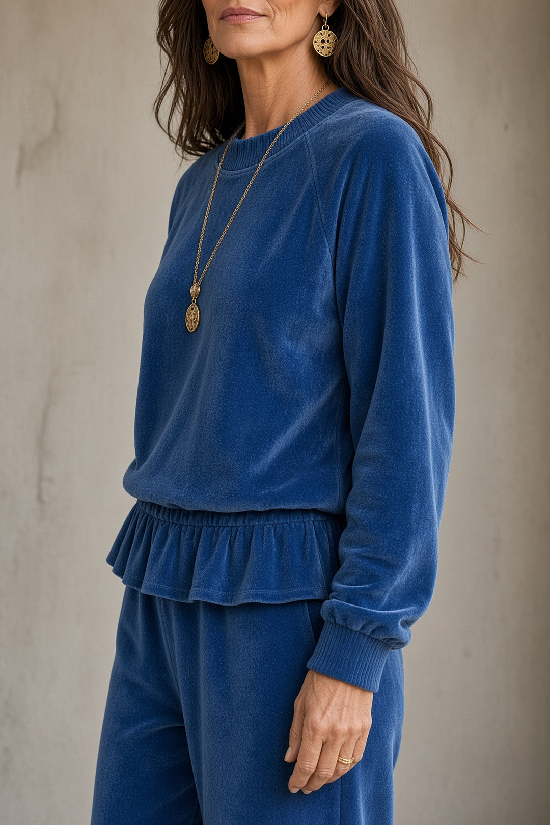 Fabiola | Velour Co-ord with Ruffles