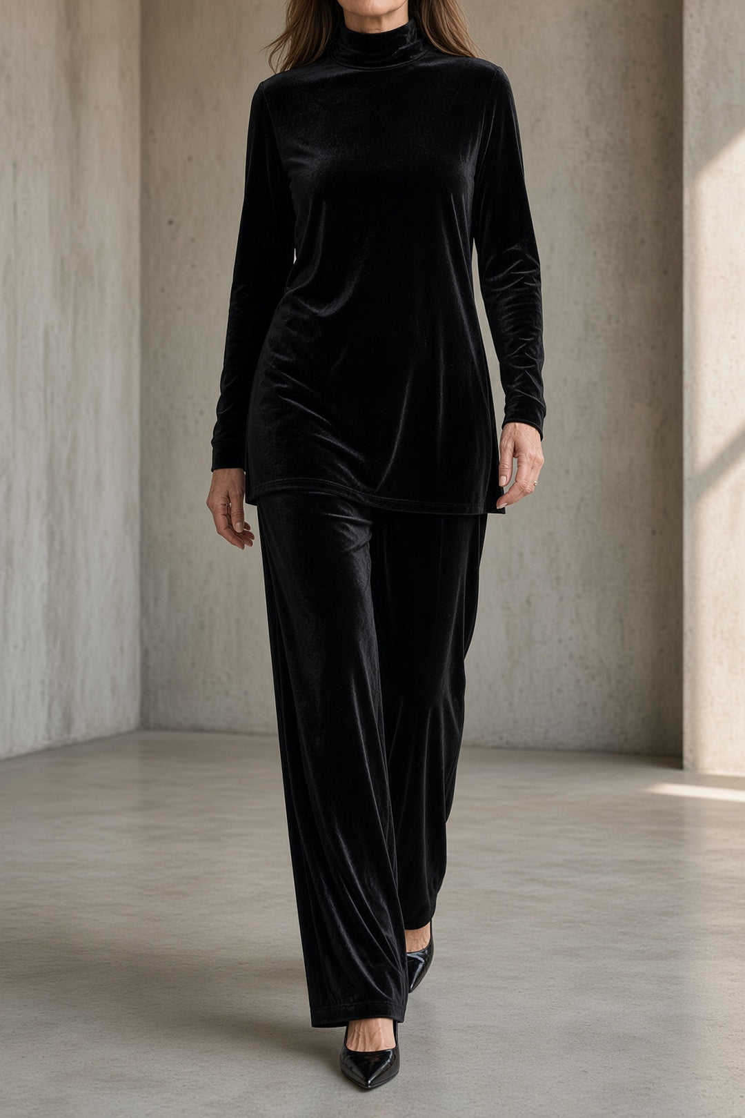 Delfina | Velour Roll-Neck Co-ord