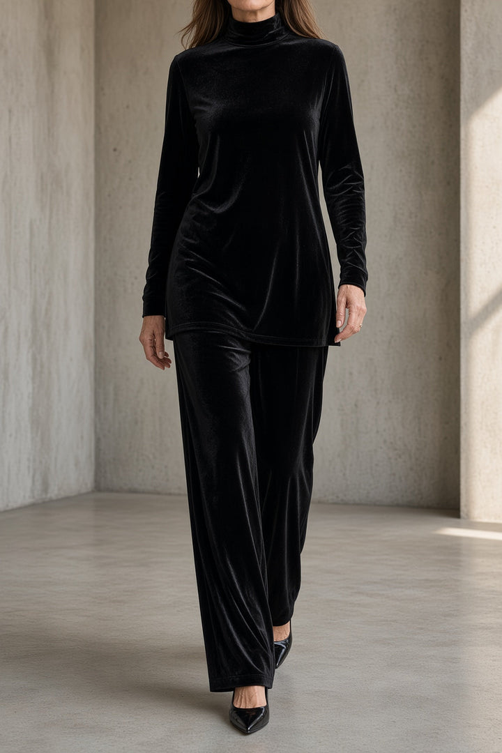 Delfina | Velour Roll-Neck Co-ord