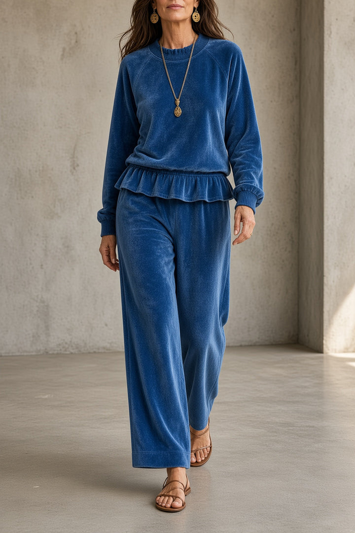 Fabiola | Velour Co-ord with Ruffles