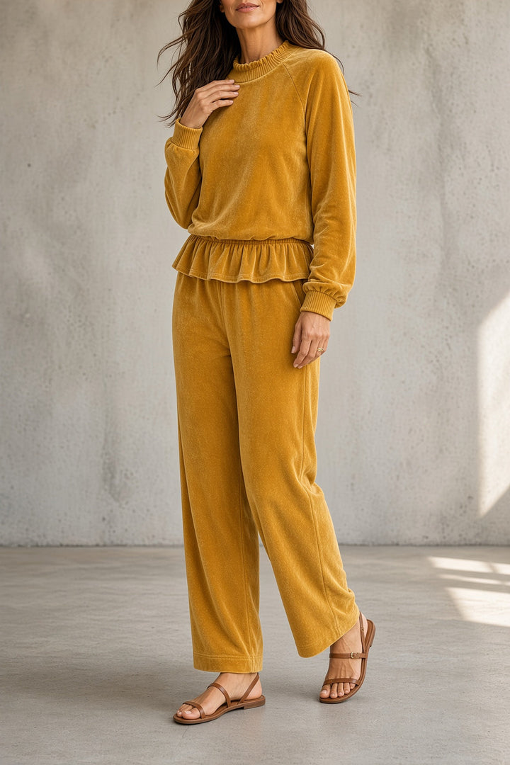 Fabiola | Velour Co-ord with Ruffles