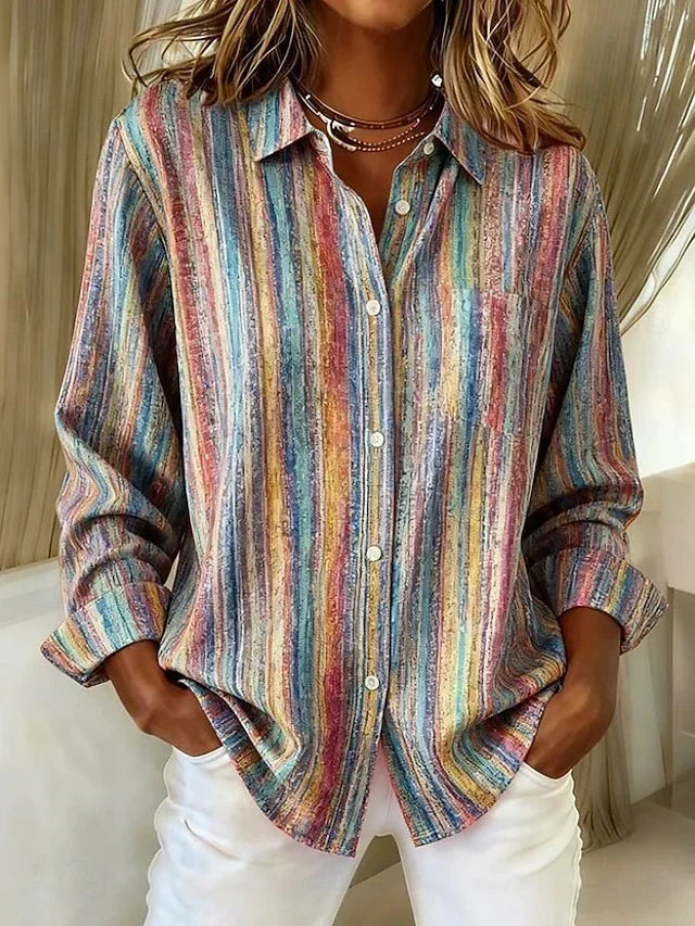 Saar | Colourful Striped Blouse