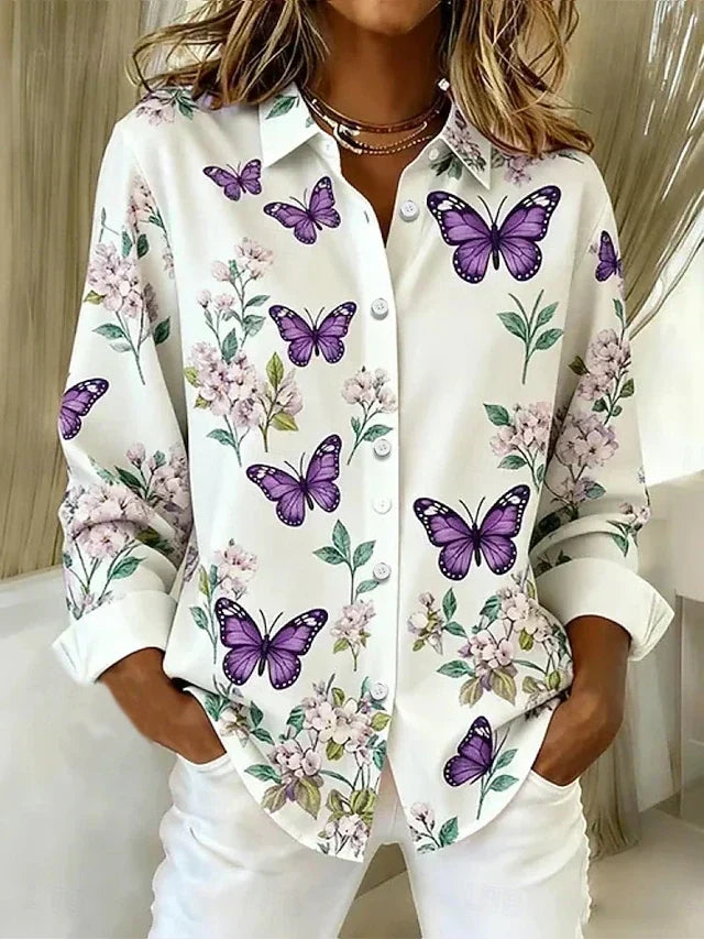 Baukje | Refined Butterfly Print Blouse