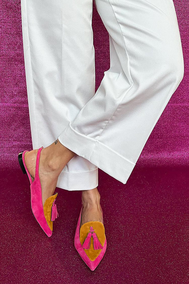 Loredana | Fringed Ballerinas with Ankle Strap