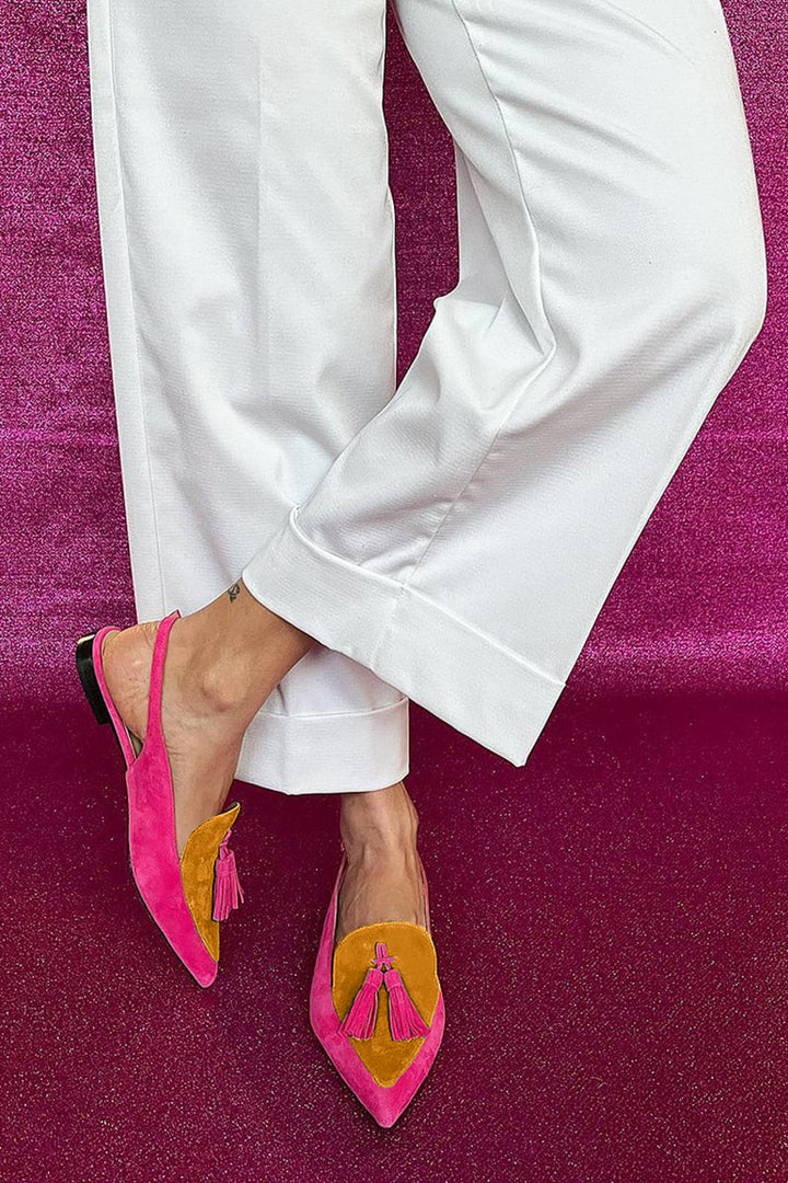 Loredana | Fringed Ballerinas with Ankle Strap