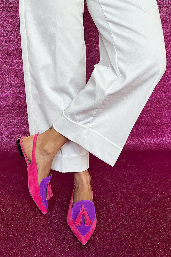 Loredana | Fringed Ballerinas with Ankle Strap