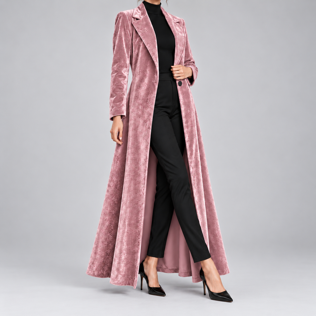 Béatrice | Long Open Velvet Coat