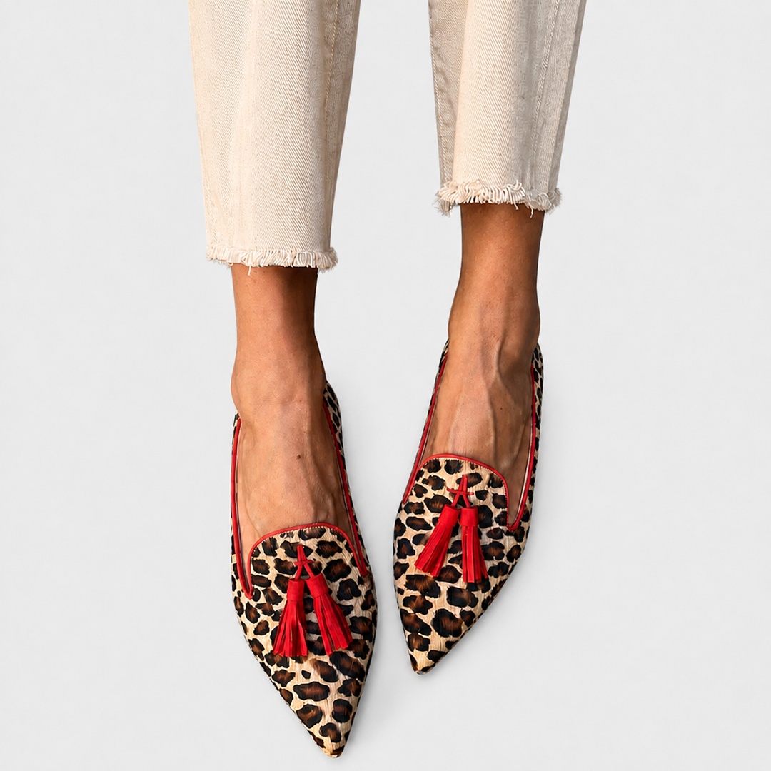 Nela | Panther Print Loafers