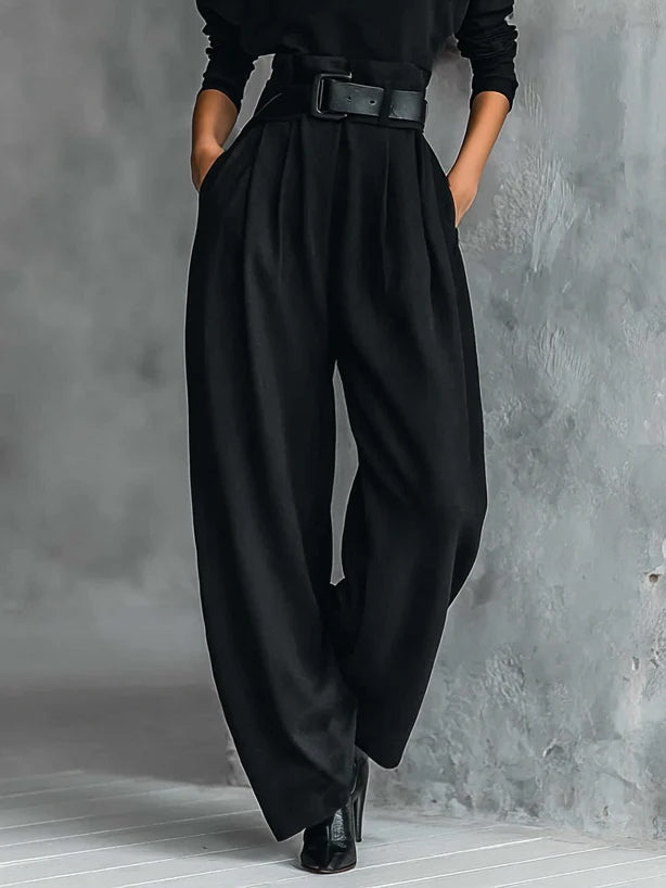 Noëlla | Black Roll-Neck and Straight Trouser Set