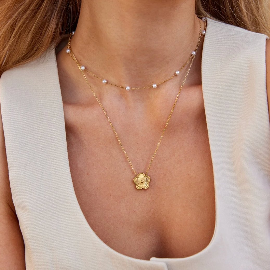Timeless Gold Pearl Necklace