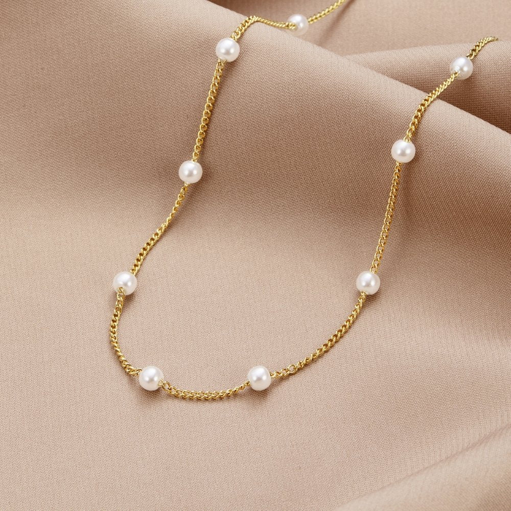 Timeless Gold Pearl Necklace