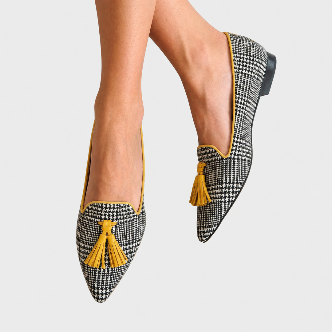 Odessie | Modern Check Print Loafers