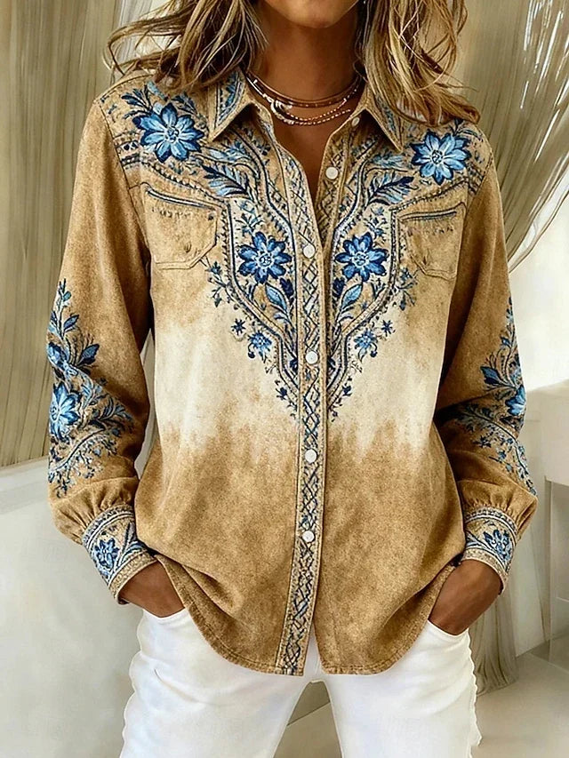Neeltje | Vintage Floral Shirt Blouse