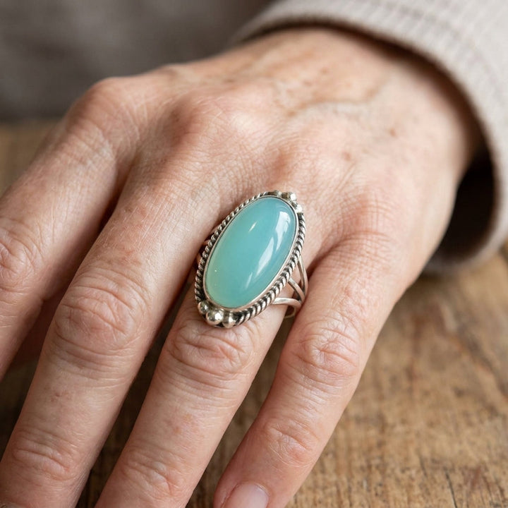 Noemi Turquoise Ring with Braided Band