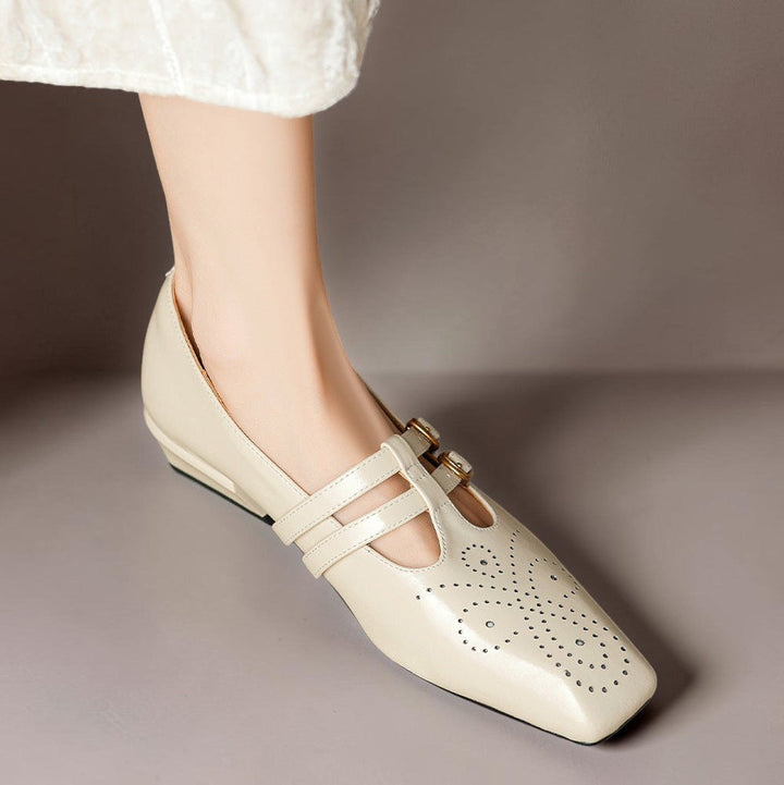 DELACROIX | Pauline Double-Strap Leather Mary Janes