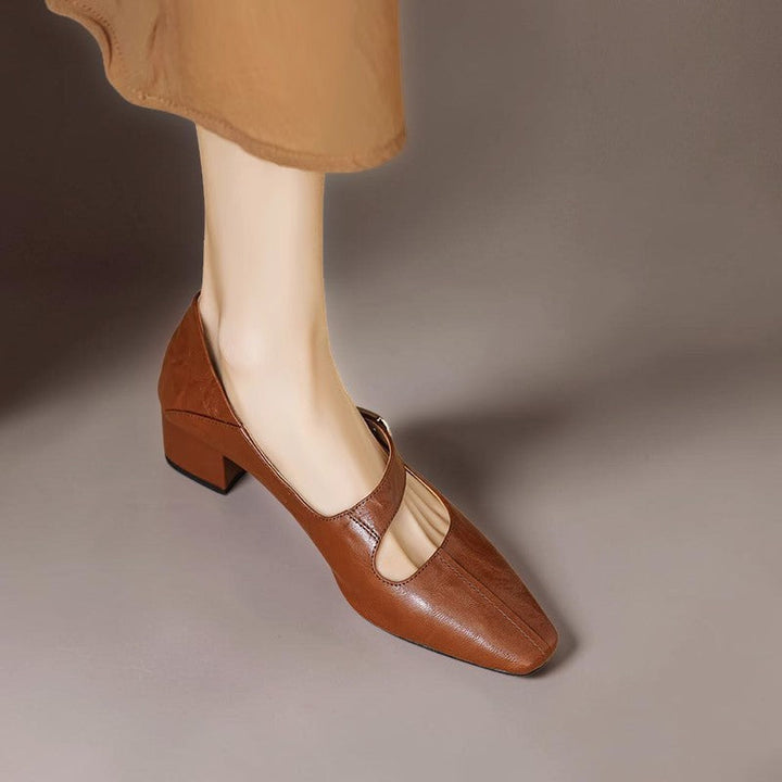 DELACROIX | Juliette Square-Toe Mary Janes with Gold Bit