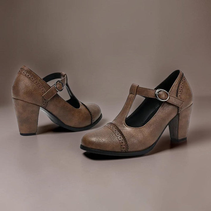 DELACROIX | Sandrine Perforated Strap Heels