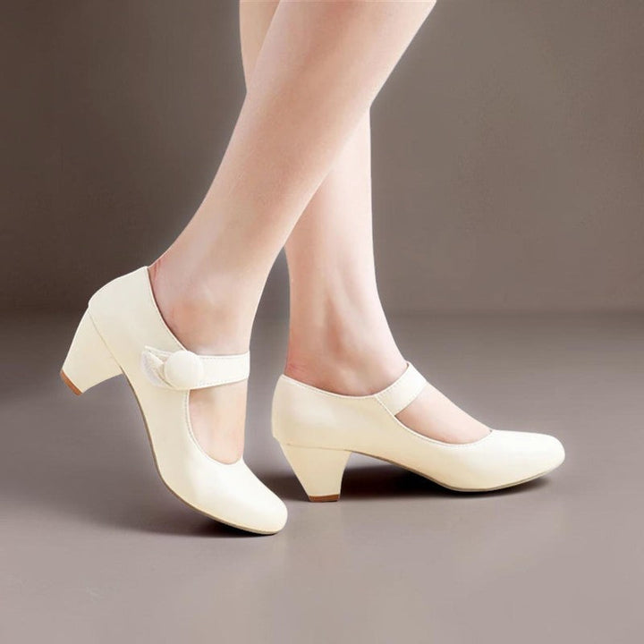 DELACROIX | Monique Adjustable Block-Heel Mary Janes