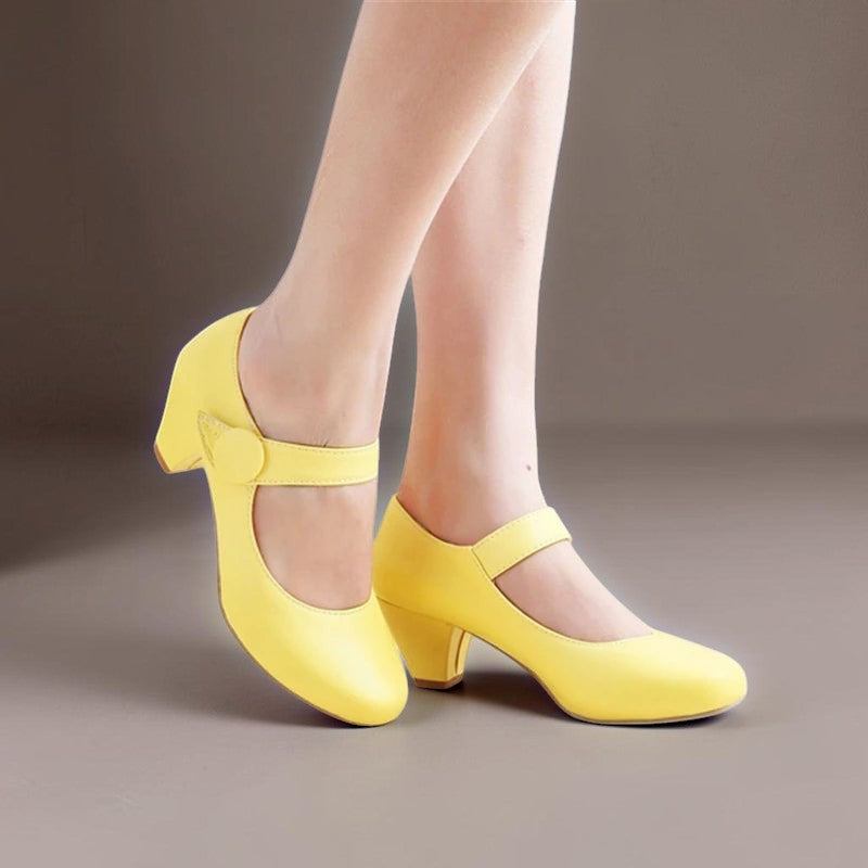 DELACROIX | Monique Adjustable Block-Heel Mary Janes