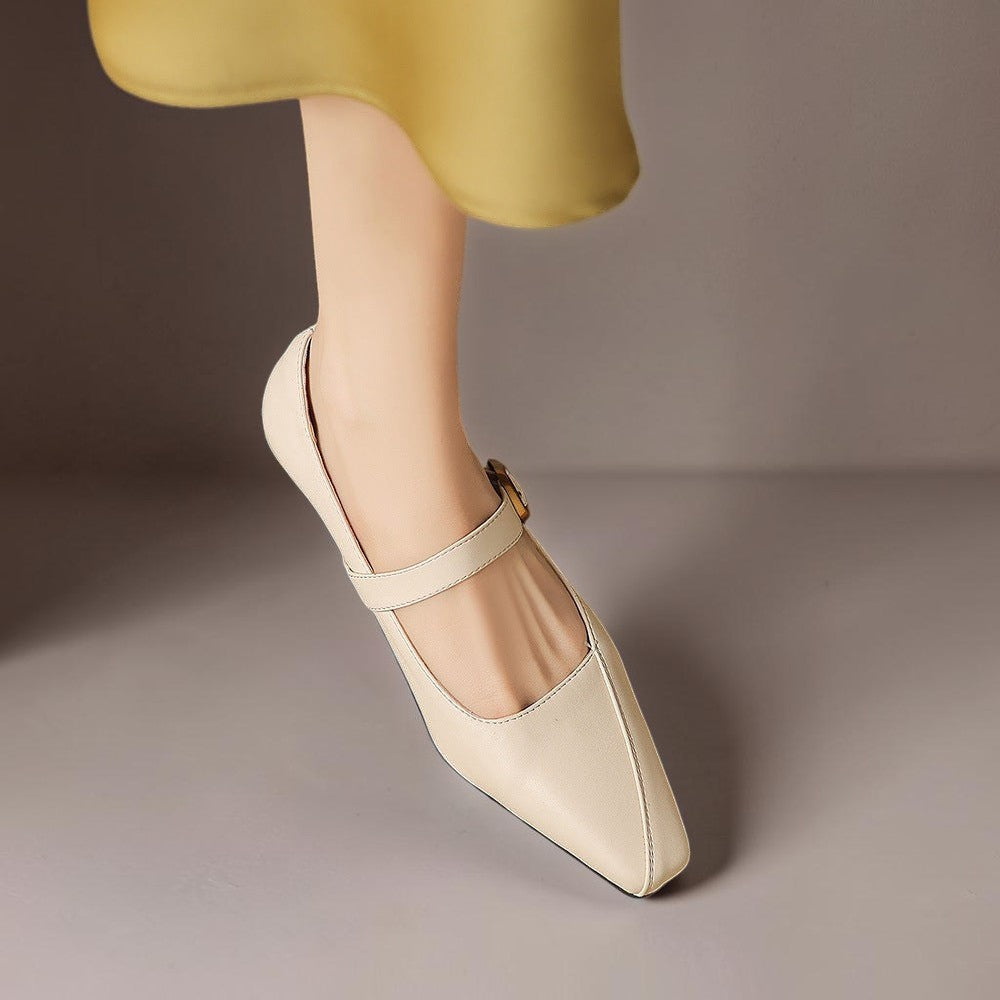 DELACROIX | Catherine Gold-Buckle Mary Janes