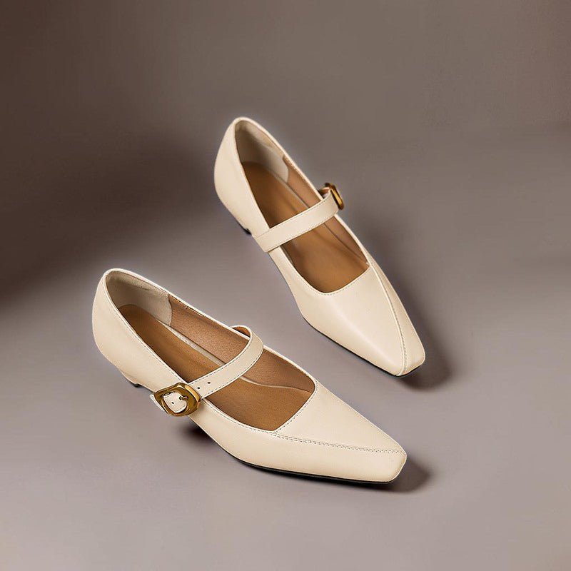 DELACROIX | Catherine Gold-Buckle Mary Janes