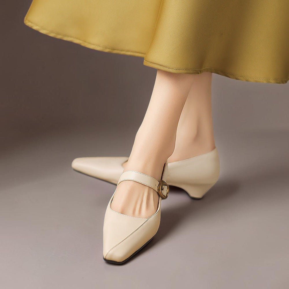 DELACROIX | Catherine Gold-Buckle Mary Janes