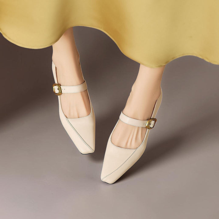 DELACROIX | Catherine Gold-Buckle Mary Janes