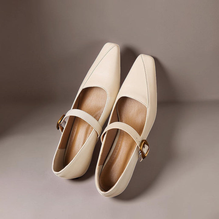 DELACROIX | Catherine Gold-Buckle Mary Janes