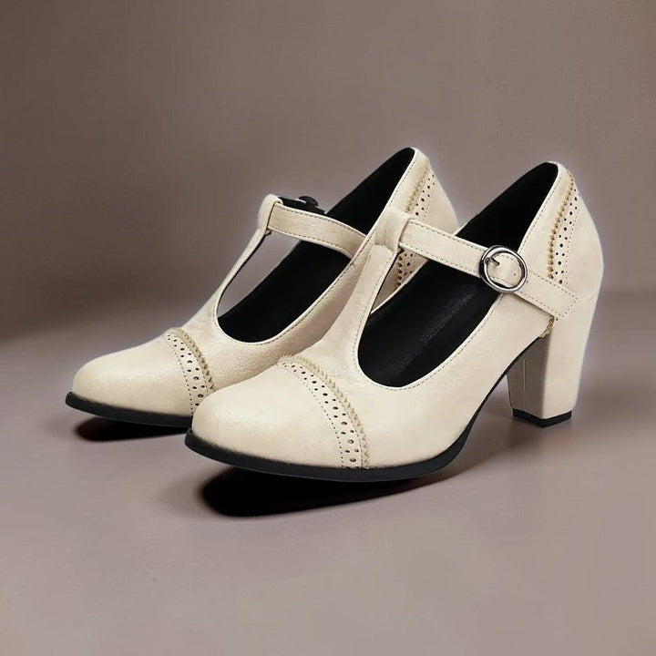 DELACROIX | Sandrine Perforated Strap Heels