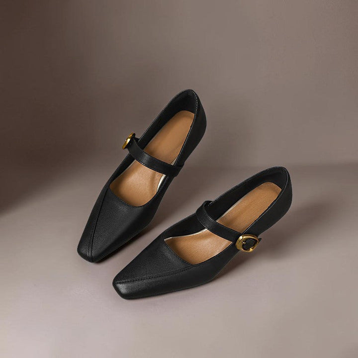 DELACROIX | Catherine Gold-Buckle Mary Janes