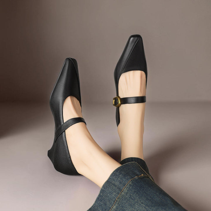 DELACROIX | Catherine Gold-Buckle Mary Janes