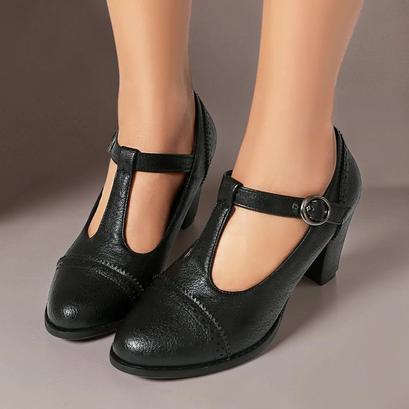 DELACROIX | Sandrine Perforated Strap Heels