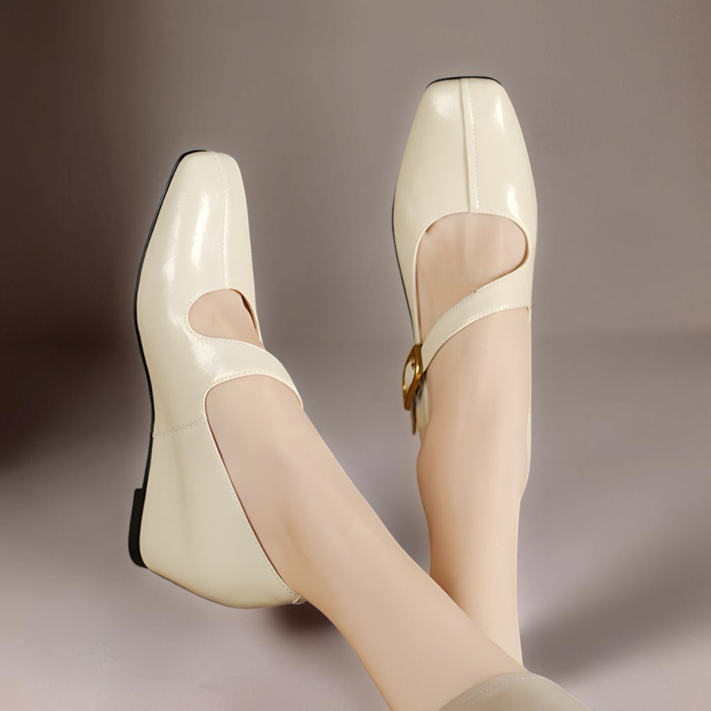 DELACROIX | Michèle Square-Toe Leather Mary Janes
