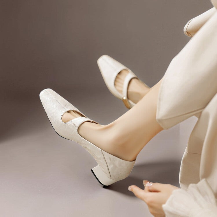 DELACROIX | Juliette Square-Toe Mary Janes with Gold Bit