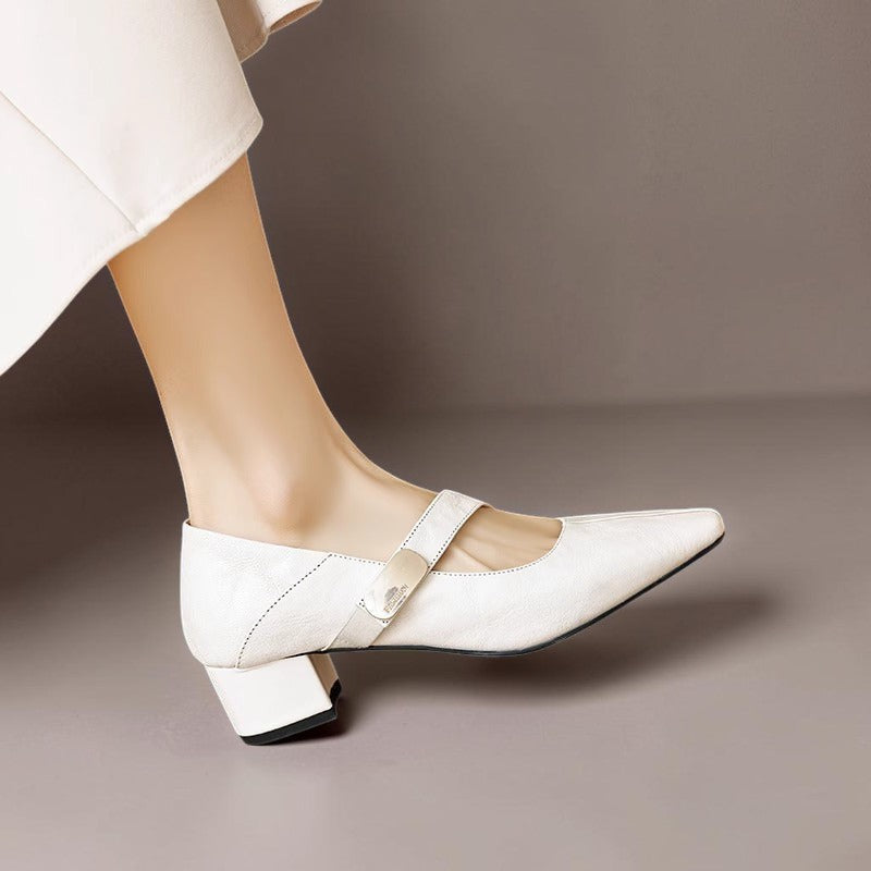 DELACROIX | Juliette Square-Toe Mary Janes with Gold Bit