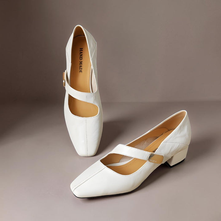 DELACROIX | Juliette Square-Toe Mary Janes with Gold Bit