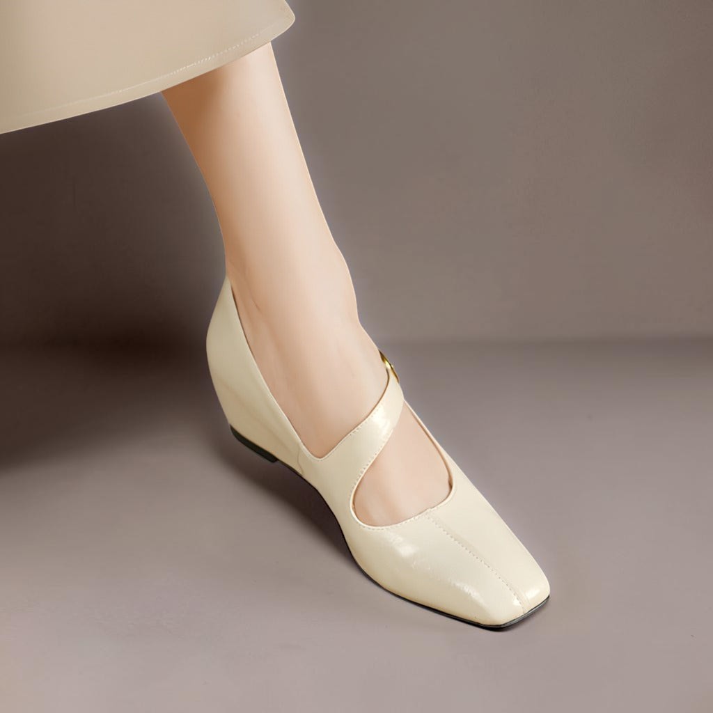 DELACROIX | Michèle Square-Toe Leather Mary Janes