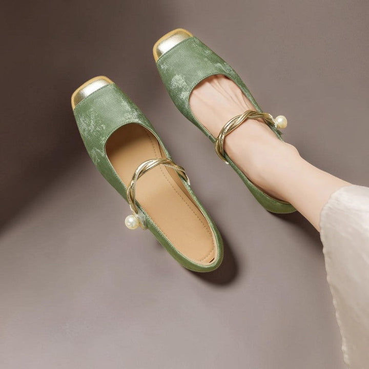 DELACROIX | Léa Square-Toe Pearl Heels