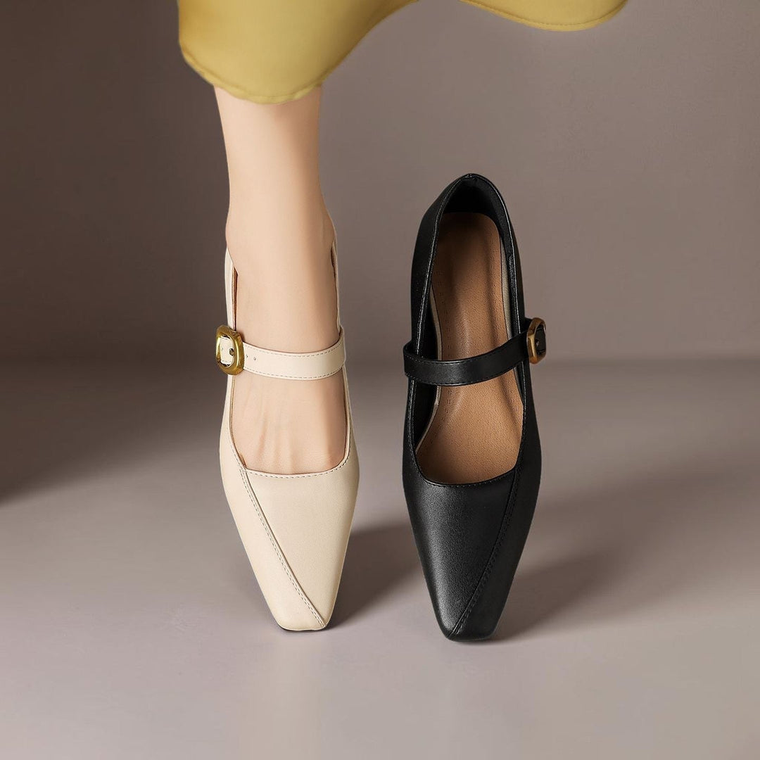 DELACROIX | Catherine Gold-Buckle Mary Janes