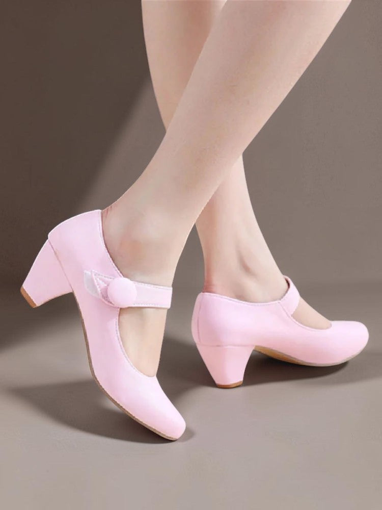 DELACROIX | Monique Adjustable Block-Heel Mary Janes