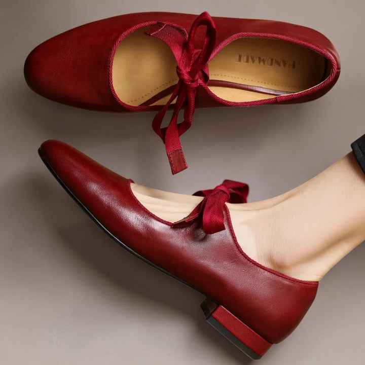 DELACROIX | Sophie Leather Bow Ballerinas