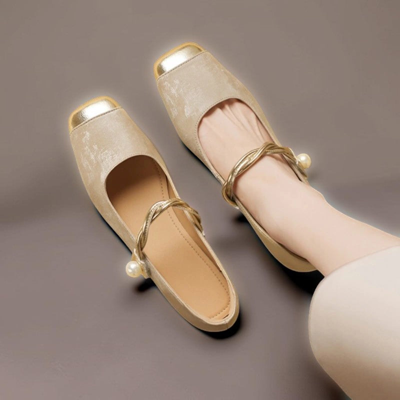 DELACROIX | Léa Square-Toe Pearl Heels