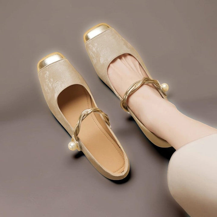 DELACROIX | Léa Square-Toe Pearl Heels