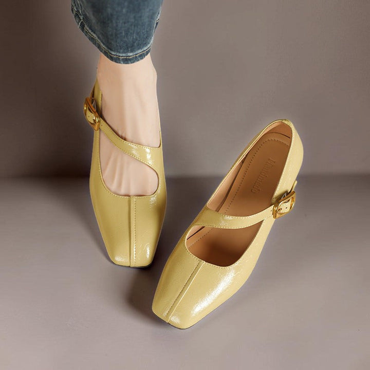 DELACROIX | Michèle Square-Toe Leather Mary Janes
