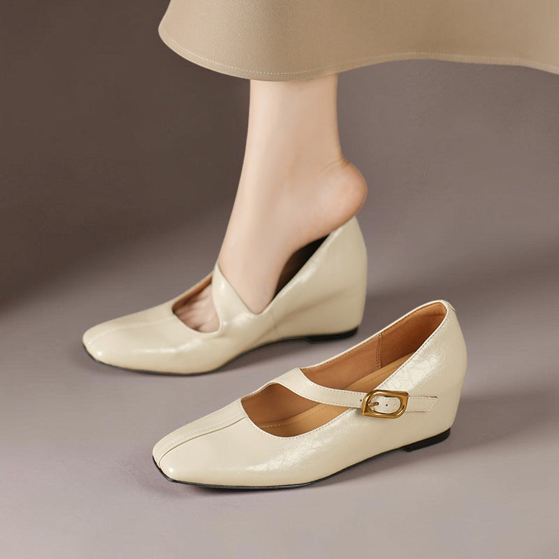 DELACROIX | Michèle Square-Toe Leather Mary Janes