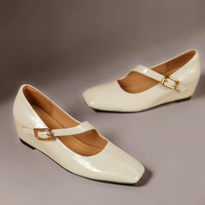 DELACROIX | Michèle Square-Toe Leather Mary Janes