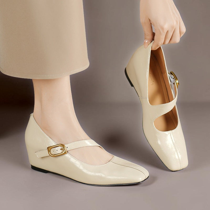 DELACROIX | Michèle Square-Toe Leather Mary Janes